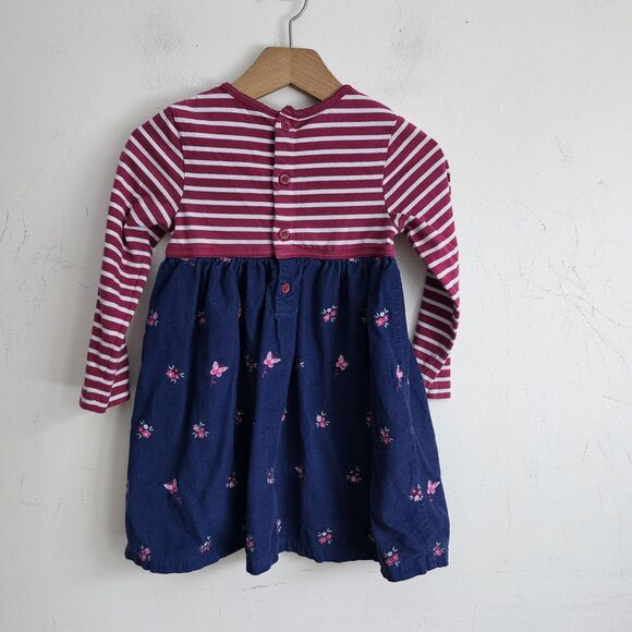 JoJO Maman BeBe ~ Navy Butterfly Embroidered Cord Mix & Match Dress ~ 4/5 Years - Picture 8 of 8